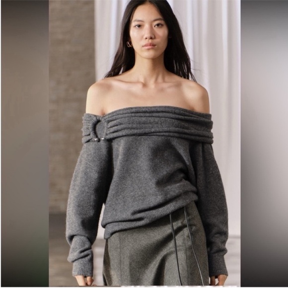 Zara, Gray marl, WOOL BLEND CAPE SKIRT ZW COLLECTION, Medium - Picture 4 of 10